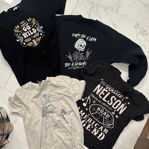 Women’s Graphic T-Shirts bundle - Black and Cream